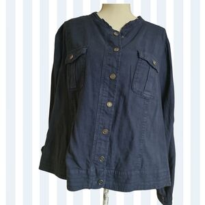 Maurices Navy Blue Linen/Cotton Blouse